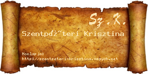 Szentpéteri Krisztina névjegykártya