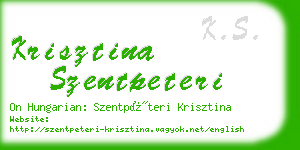 krisztina szentpeteri business card
